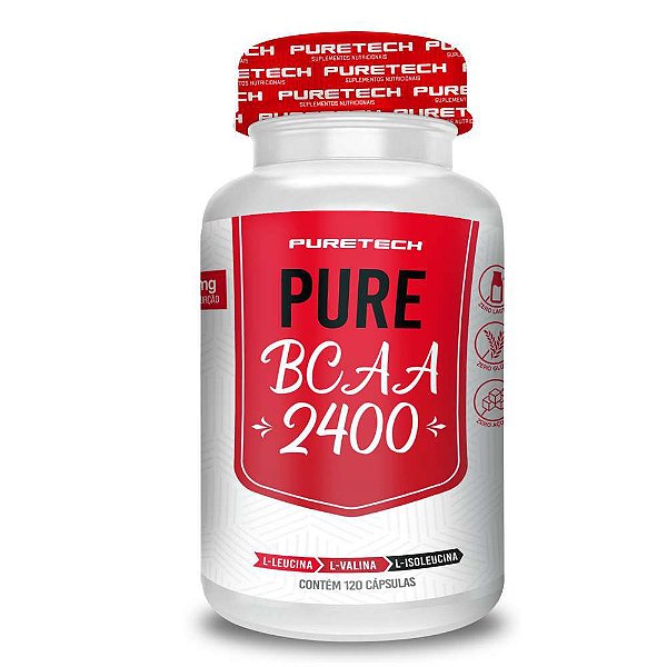 Suplemento Alimentar Puretech Pure BCAA 2400 120 Cápsulas
