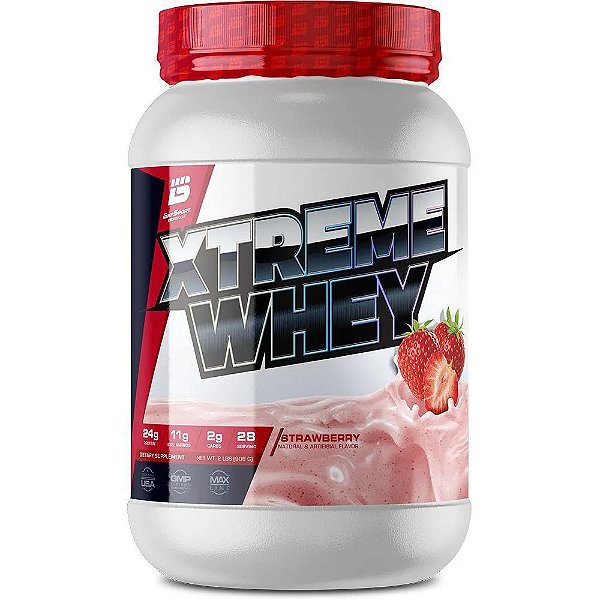 Suplemento Alimentar Em Pó Bio Sport Xtreme Whey Sabor Morango Pote 908g