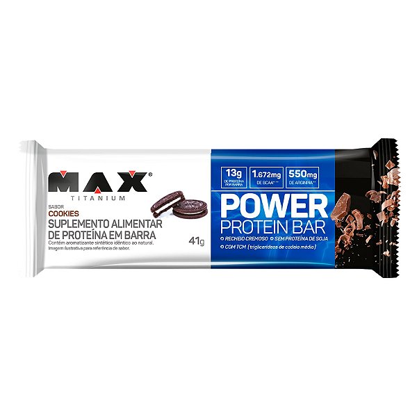 Barra Proteica Power Protein Bar Max Titanium Cookies 41g