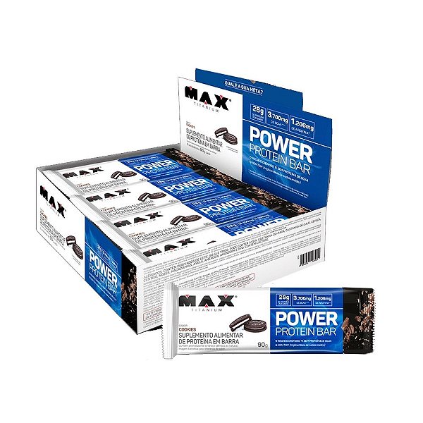 Barra Power Protein Bar Cookies 8 Unidades De 90g Cada