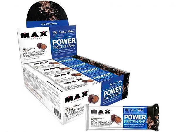 Power Protein Bar Dark Chocolate Truffle 12 Unidades De 41g