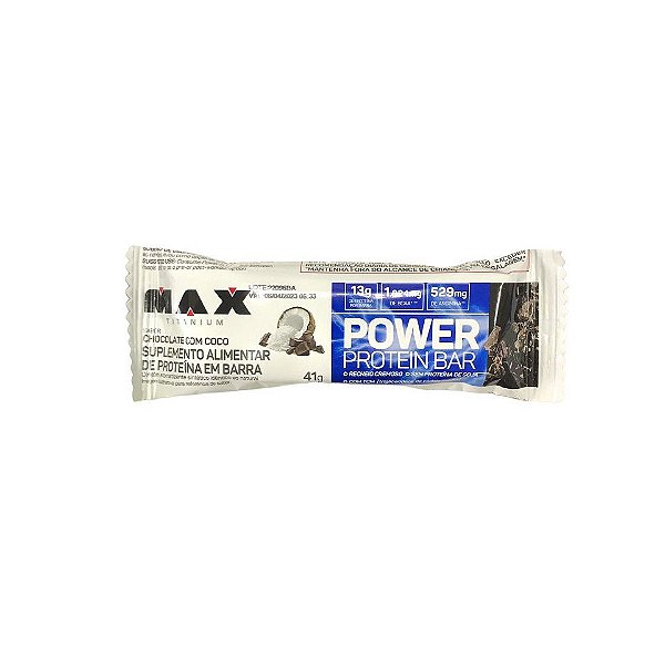 Barra Power Protein Bar Max Titanium Chocolate Com Coco 41g