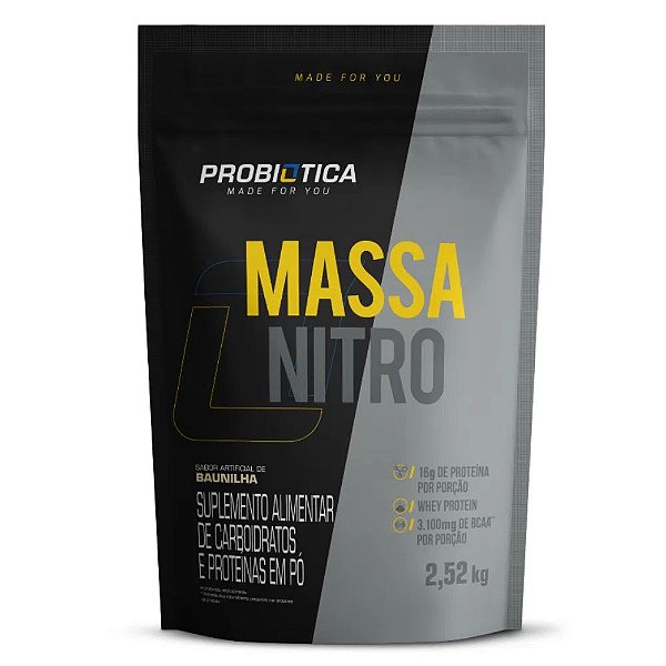 Suplemento Em Pó Probiótica Massa Nitro Baunilha Refil 2,52Kg