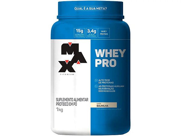 Suplemento Em Pó Max Titanium Whey Pro Baunilha Pote 1Kg
