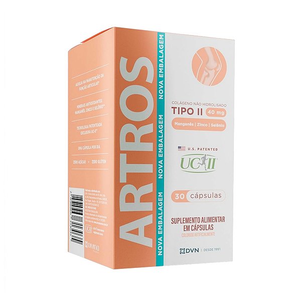 Suplemento Alimentar Artros Colágeno UC-II 40mg 30 Cápsulas