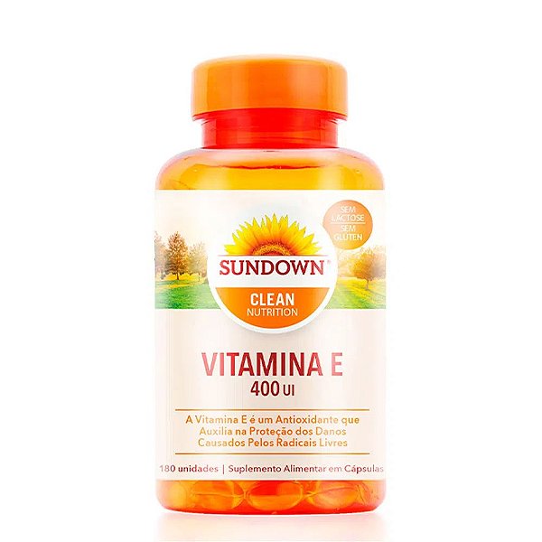 Suplemento Alimentar Sundown Vitamina E 400UI 180 Cápsulas Softgel