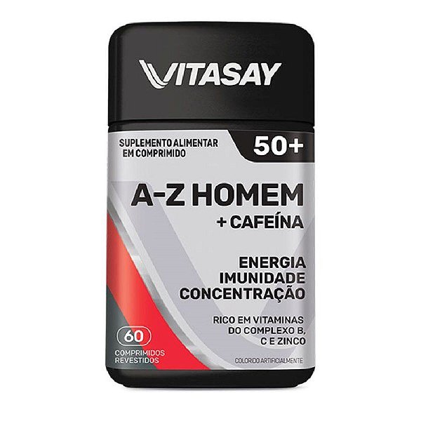 Suplemento Vitasay 50+ A-Z Homem + Cafeína 60 Comprimidos Revestidos