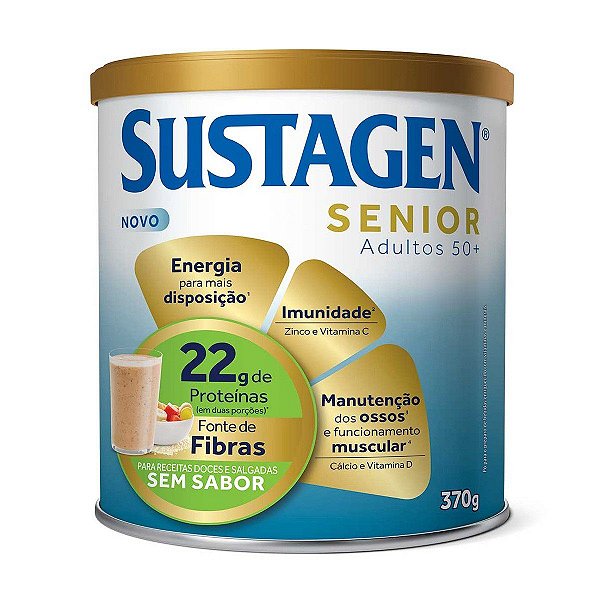 Complemento Alimentar Em Pó Sustagen Senior Adultos 50+ Sem Sabor Lata 370g