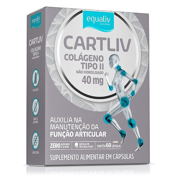 Suplemento Alimentar De Colágeno Tipo II Equaliv Cartliv 40mg 60 Cápsulas