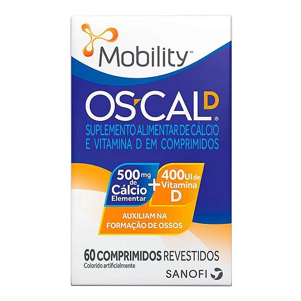 Supleneto Alimentar Mobility Os-cal D 500mg de Cálcio  + 400UI Vitamina D 60 Comprimidos Revestidos