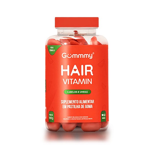 Suplemento Gummy Hair Vitamin Cabelos E Unhas Sabor Melancia 60 Pastilhas De Goma