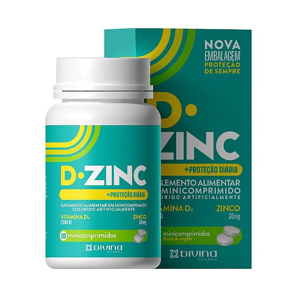 D-Zinc Vitamina D 2.000UI + Zinco 30mg 60 Minicomprimidos