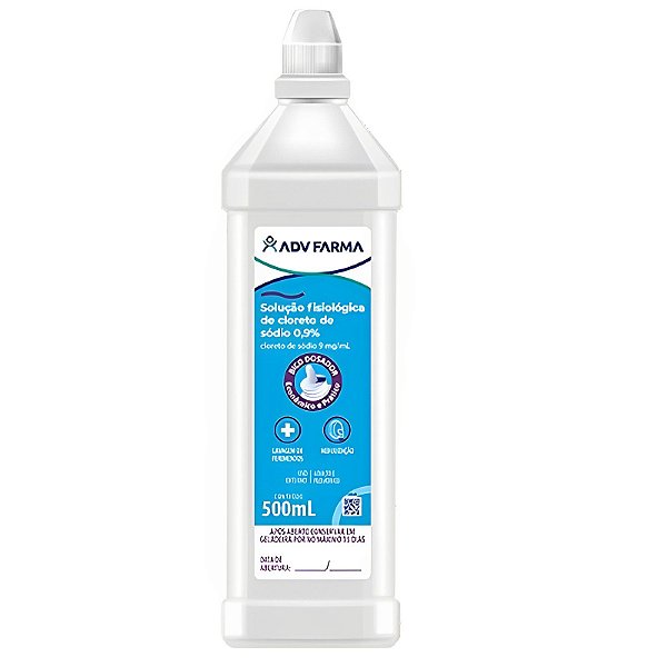 Solução Fisiológica 0,9% ADV Farma Com Dosador 500ml
