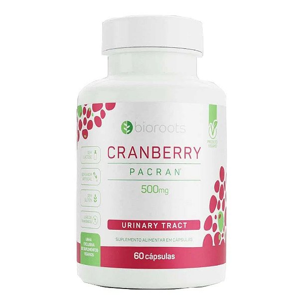 Suplemento Cranberry Pacran 500mg Bioroots 60 Cápsulas