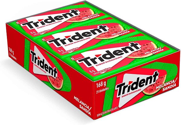 Goma De Mascar Trident Sabor Melancia Display Com 21 Unidades