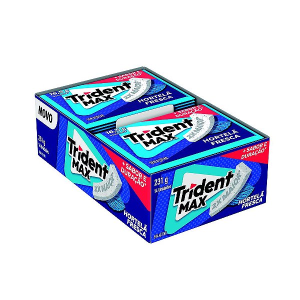 Goma de Mascar Trident Max Hortelã Fresca 14 Unidades Com 16,5g Cada