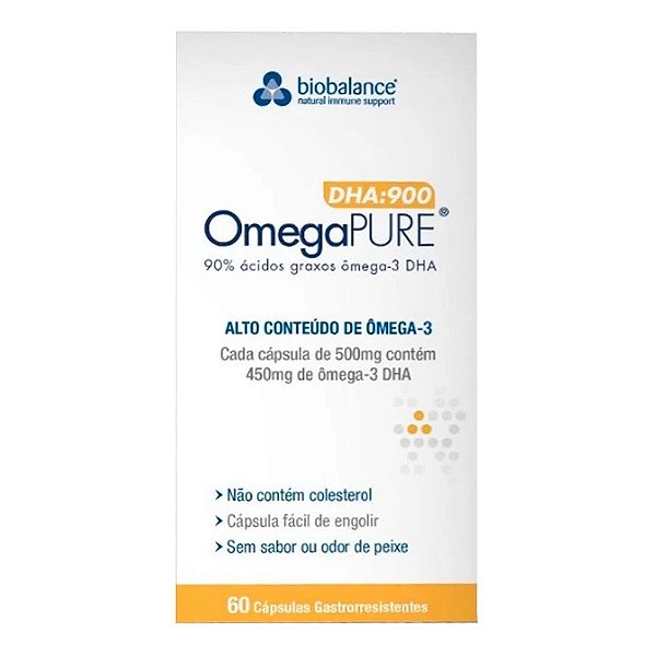 Suplemento Alimentar OmegaPure DHA:900 60 Cápsulas Gastrorresistentes