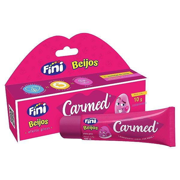 Hidratante Labial Carmed Efeito Gloss Fini Beijos Cor Rosa 10g