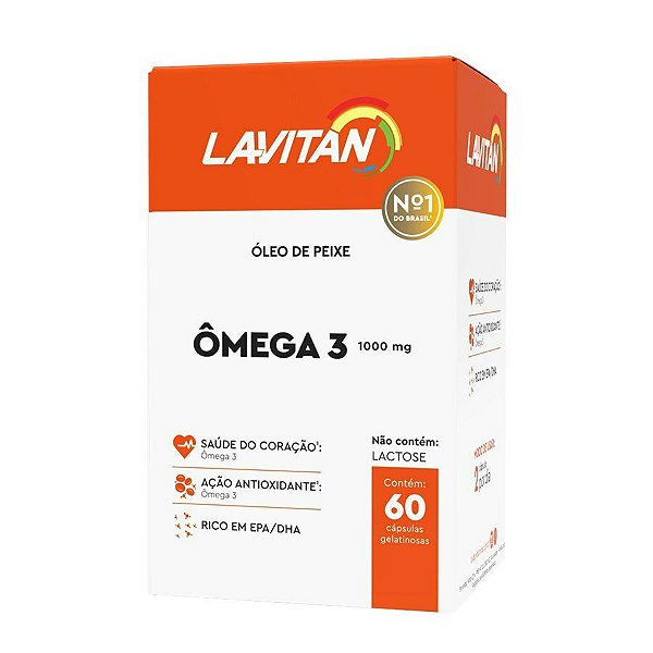 Suplemento Vitamínico Lavitan Ômega 3 1000mg 60 Cápsulas Gelatinosas Moles
