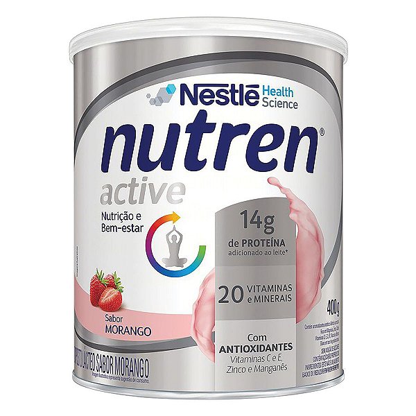 Suplemento Alimentar Em Pó Nestlé Nutren Active Sabor Morango Lata 400g
