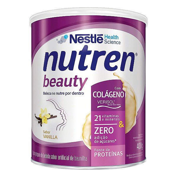 Complemento Alimentar Em Pó Nestlé Nutren Beauty Sabor Vanilla Lata 400g