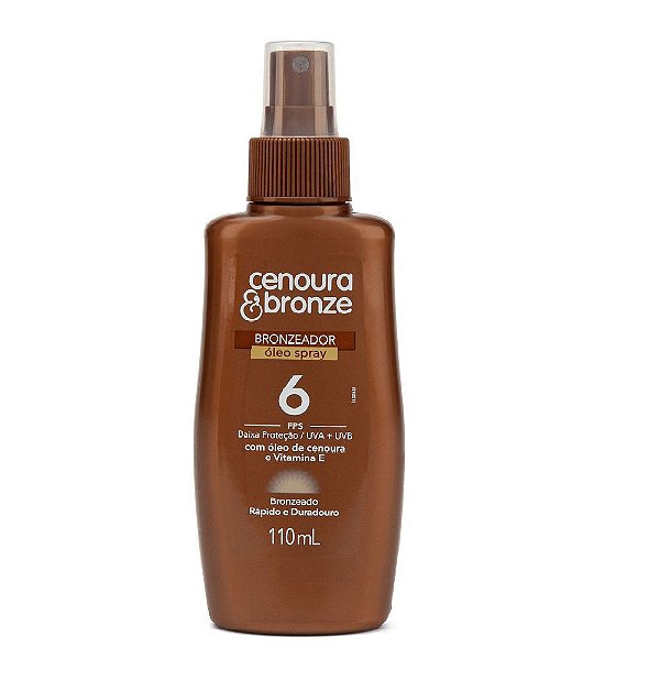 Óleo Bronzeador Corporal Cenoura & Bronze FPS 6 Spray 110mL
