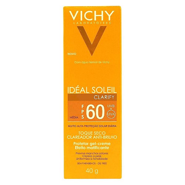 Protetor Solar Vichy Idéal Soleil Clarify FPS60 Média 40g