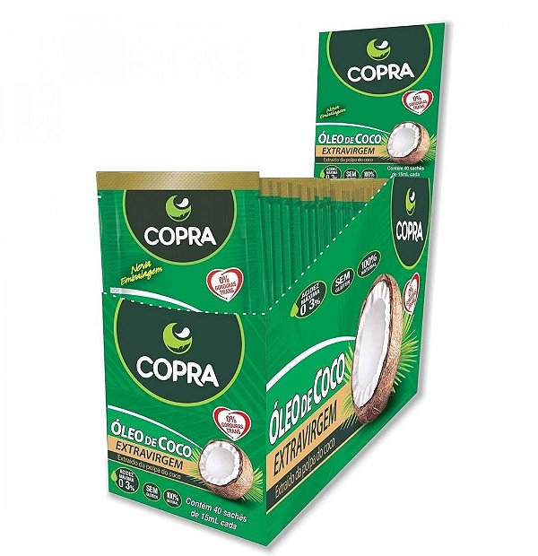 Oléo De Coco Copra Display Com 40 Sachês De 15ml Cada