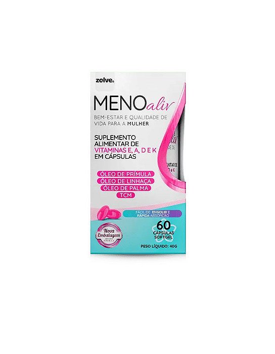 Suplemento Alimentar Zolve Meno Aliv 60 Cápsulas Softgel