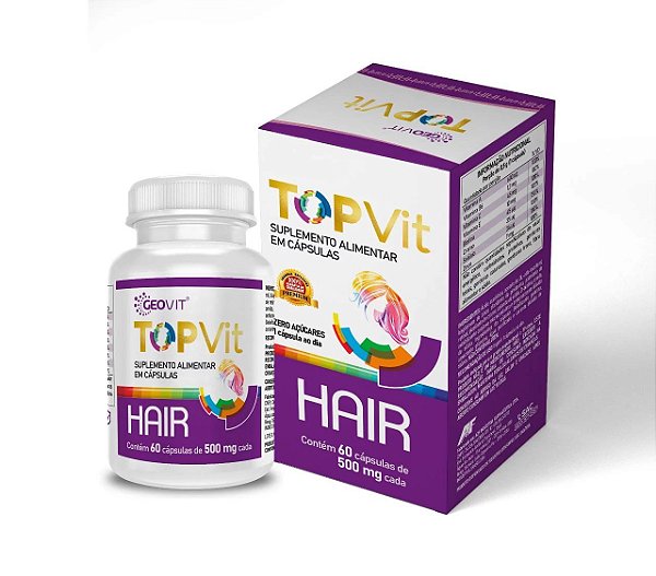 Suplemento Alimentar Top Vit Hair 60 Cápsulas