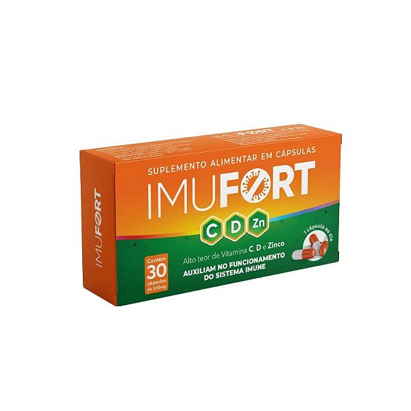 Suplemento Alimentar Imufort C D Zn 30 Cápsulas De 550mg