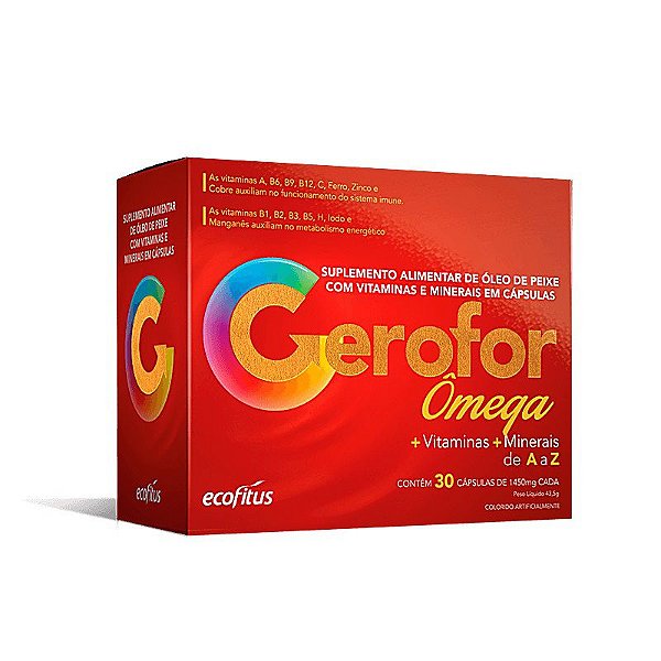 Suplemento Alimentar Ecofitus Gerofor Ômega 30 Cápsulas De 1450mg Cada