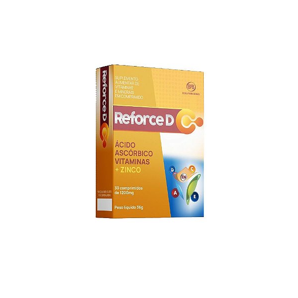 Suplemento Alimentar Reforce D + Zinco 30 Comprimidos De 1200mg