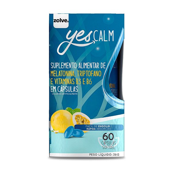 Suplemento Alimentar Zolve Yes Calm 60 Cápsulas Softgel