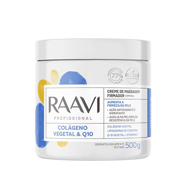 Creme De Massagem Firmador Corporal Raavi Profissional Colágeno Vegetal & Q10 500g