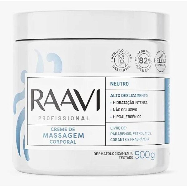 Creme De Massagem Corporal Raavi Profissional Neutro 500g