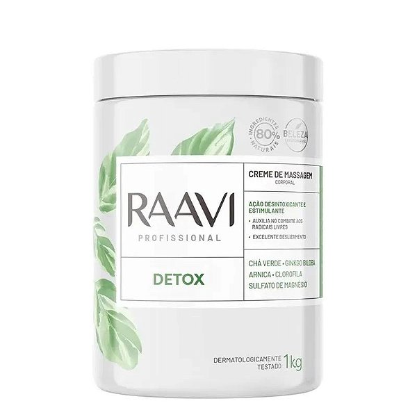 Creme De Massagem Corporal Raavi Profissional Detox 1Kg