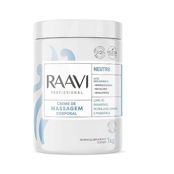 Creme De Massagem Corporal Raavi Profissional Neutro 1Kg