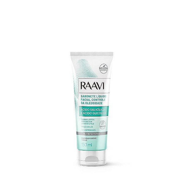 Sabonete Líquido Facial Controle Da Oleosidade Raavi Pele Mista e Oleosa 150ml