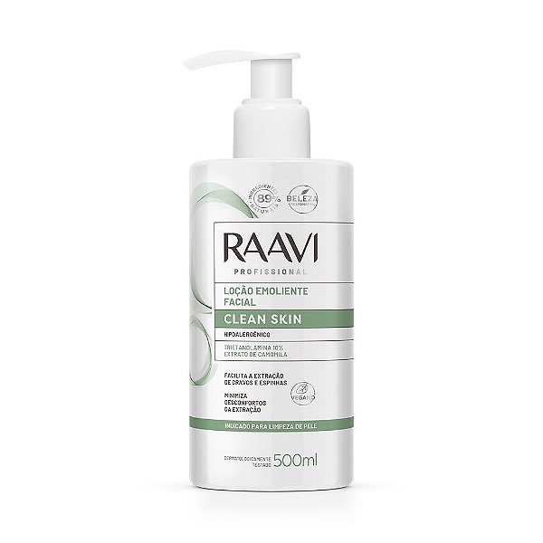 Loção Emoliente Facial Raavi Profissional Clean Skin 500ml