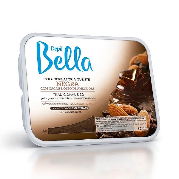 Cera Depilatória Quente Em Barra Depil Bella Profissional Tradicional Deo Negra 1Kg