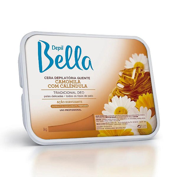 Cera Depilatória Quente Em Barra Depil Bella Profissional Tradicional Deo Camomila e Calêndula 1Kg