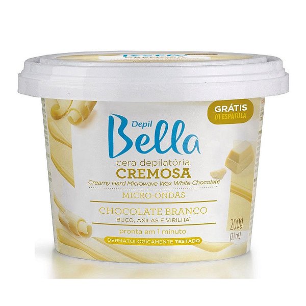 Cera Depilatória Cremosa De Micro-Ondas Depil Bella Chocolate Branco 200g