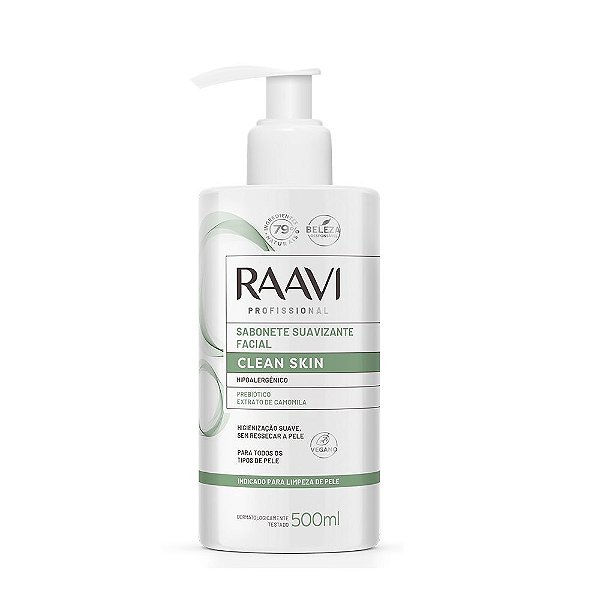 Sabonete Líquido Facial Suavizante Raavi Profissional Clean Skin 500ml