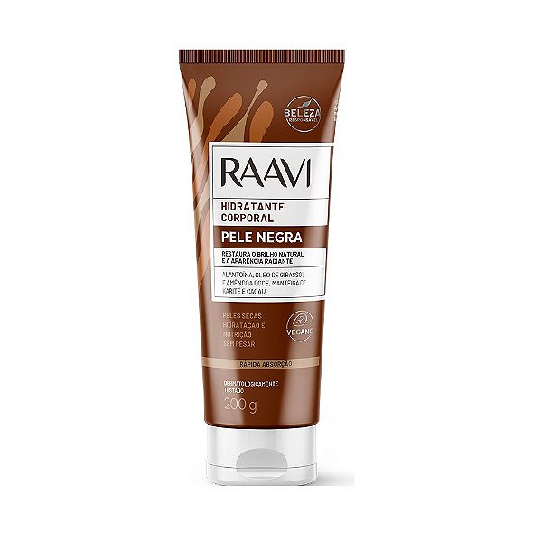 Hidratante Corporal Raavi Pele Negra 200g