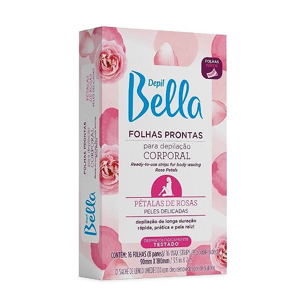 Folha Pronta Para Depilação Corporal Depil Bella Pétalas De Rosas 16 Unidades