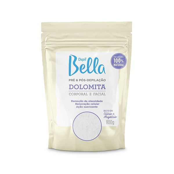 Dolomita Em Pó Corporal E Facial Depil Bella Pré E Pós-Depilação 800g