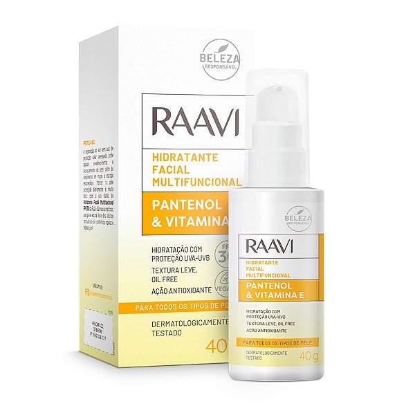 Hidratante Facial Multifuncional Raavi Pantenol & Vitamina E 40g