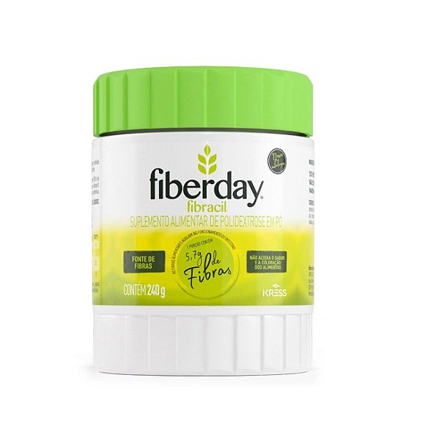 Suplemento Alimentar De Polidextrose Em Pó Fiberday Fibracil 240g