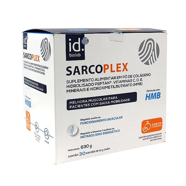 Suplemento Alimentar Em Pó SarcoPlex Sabor Tangerina Com 30 Sachês De 21g Cada